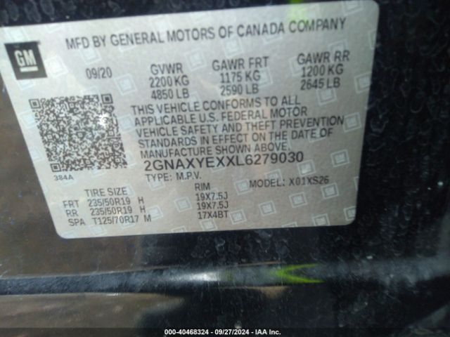 Photo 8 VIN: 2GNAXYEXXL6279030 - CHEVROLET EQUINOX 