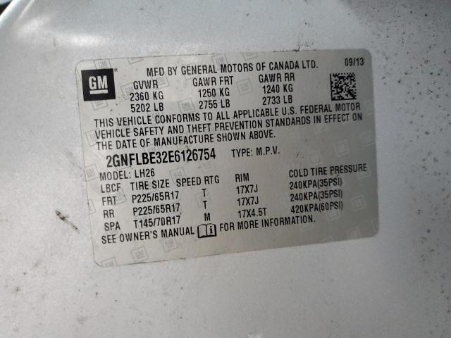 Photo 12 VIN: 2GNFLBE32E6126754 - CHEVROLET EQUINOX LT 