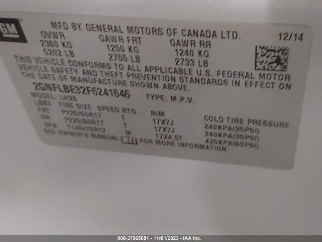 Photo 8 VIN: 2GNFLBE32F6241646 - CHEVROLET EQUINOX 