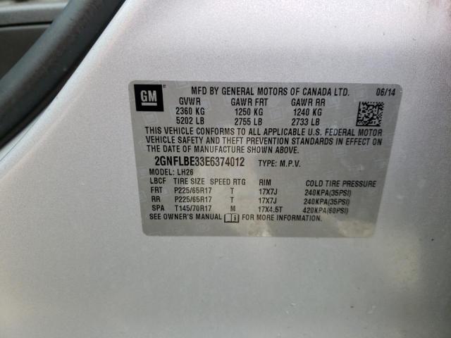 Photo 9 VIN: 2GNFLBE33E6374012 - CHEVROLET EQUINOX LT 