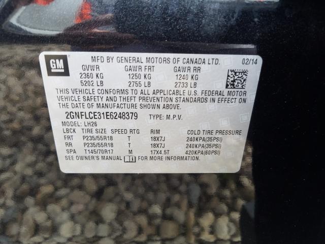 Photo 9 VIN: 2GNFLCE31E6248379 - CHEVROLET EQUINOX LT 