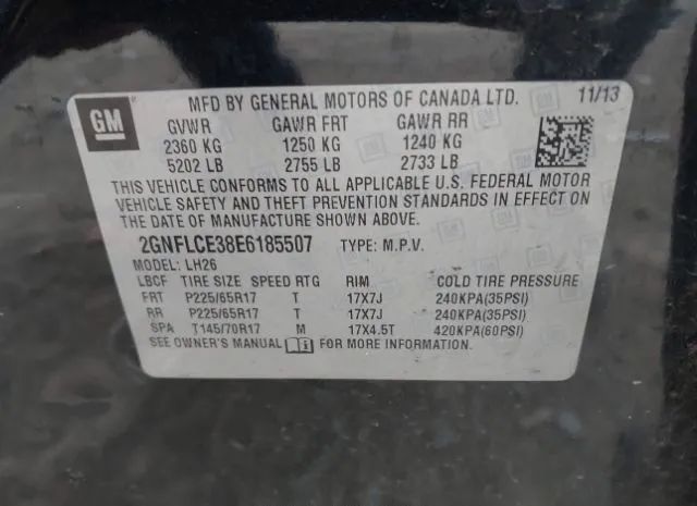 Photo 8 VIN: 2GNFLCE38E6185507 - CHEVROLET EQUINOX 