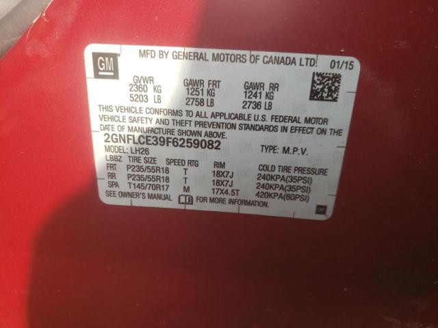 Photo 12 VIN: 2GNFLCE39F6259082 - CHEVROLET EQUINOX LT 