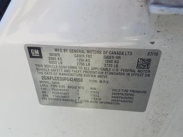 Photo 9 VIN: 2GNFLCE39F6424550 - CHEVROLET EQUINOX LT 