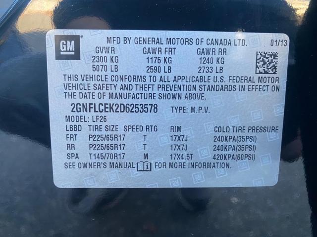 Photo 9 VIN: 2GNFLCEK2D6253578 - CHEVROLET EQUINOX LS 