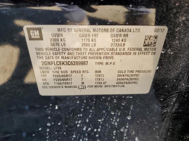 Photo 11 VIN: 2GNFLCEK3C6289987 - CHEVROLET EQUINOX LS 