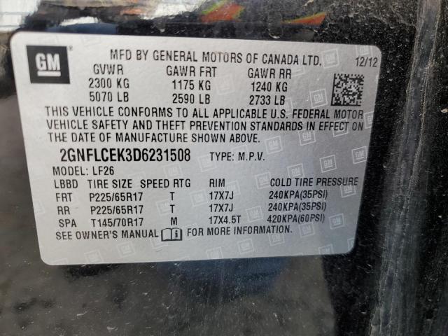 Photo 12 VIN: 2GNFLCEK3D6231508 - CHEVROLET EQUINOX 