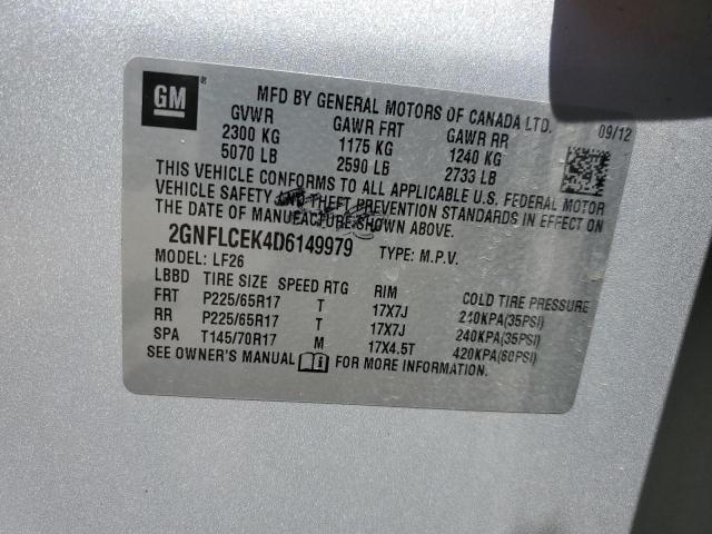 Photo 12 VIN: 2GNFLCEK4D6149979 - CHEVROLET EQUINOX LS 