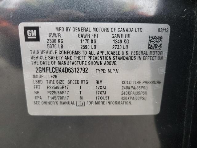 Photo 11 VIN: 2GNFLCEK4D6312792 - CHEVROLET EQUINOX 