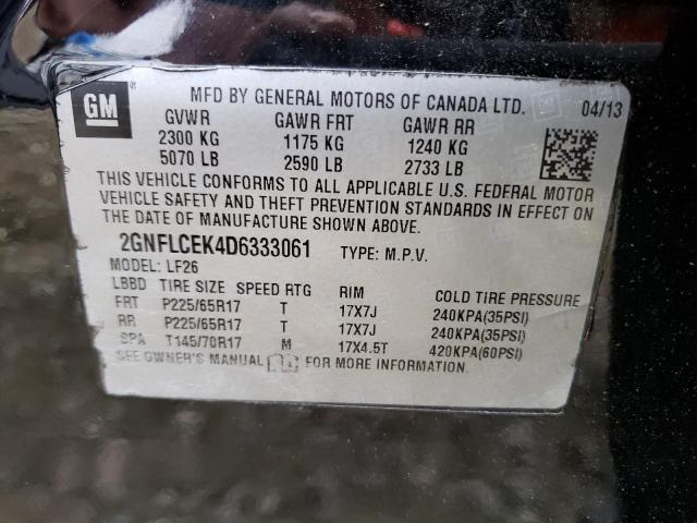 Photo 9 VIN: 2GNFLCEK4D6333061 - CHEVROLET EQUINOX LS 