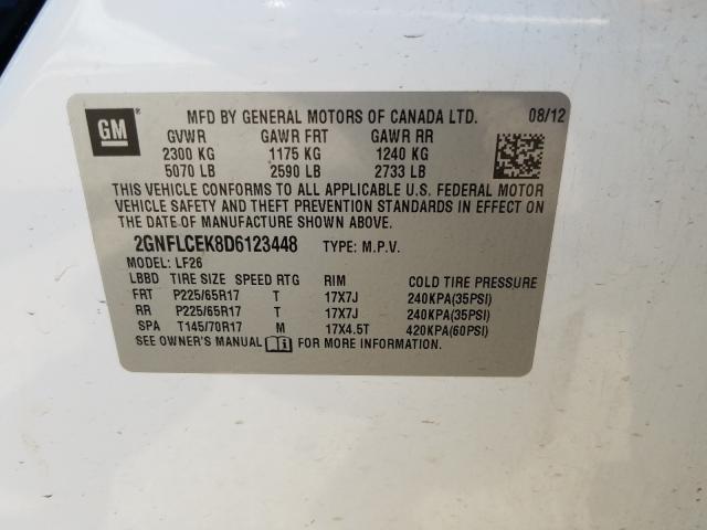 Photo 9 VIN: 2GNFLCEK8D6123448 - CHEVROLET EQUINOX LS 