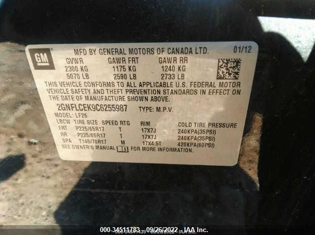 Photo 8 VIN: 2GNFLCEK9C6255987 - CHEVROLET EQUINOX 