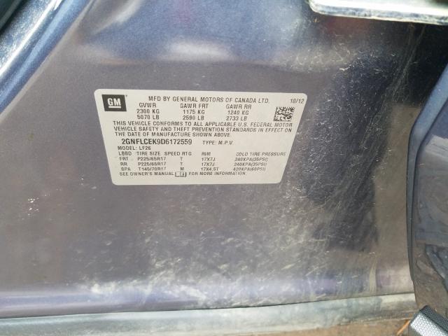 Photo 9 VIN: 2GNFLCEK9D6172559 - CHEVROLET EQUINOX LS 