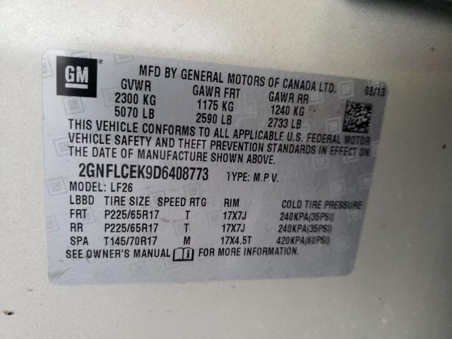 Photo 9 VIN: 2GNFLCEK9D6408773 - CHEVROLET EQUINOX LS 