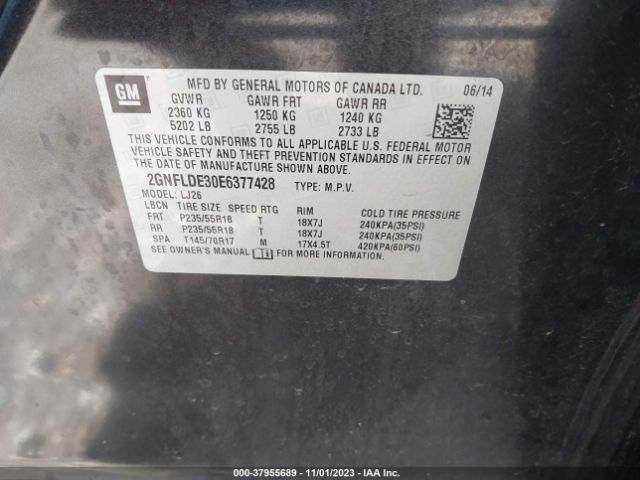 Photo 8 VIN: 2GNFLDE30E6377428 - CHEVROLET EQUINOX 