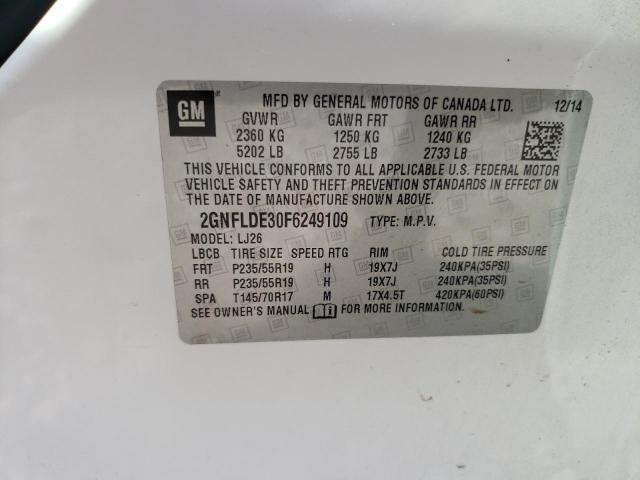 Photo 12 VIN: 2GNFLDE30F6249109 - CHEVROLET EQUINOX LT 