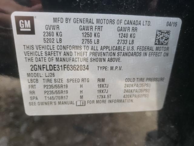 Photo 9 VIN: 2GNFLDE31F6362034 - CHEVROLET EQUINOX LT 