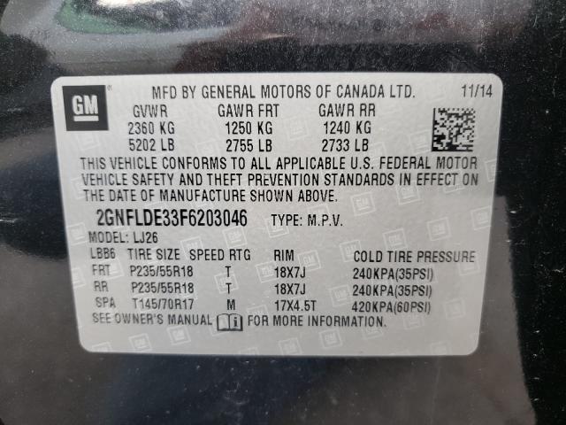 Photo 9 VIN: 2GNFLDE33F6203046 - CHEVROLET EQUINOX LT 