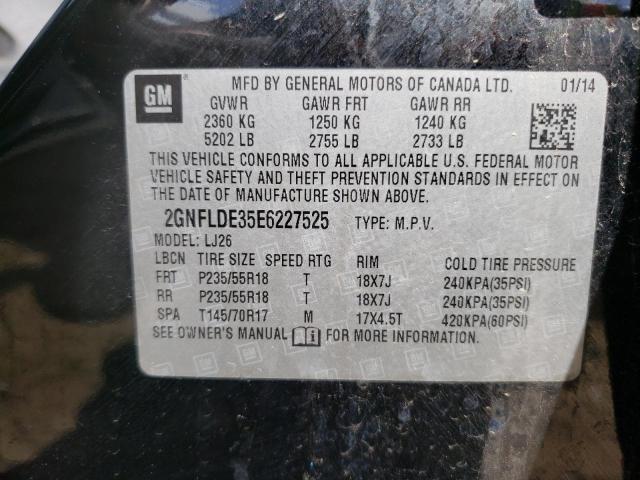 Photo 9 VIN: 2GNFLDE35E6227525 - CHEVROLET EQUINOX LT 