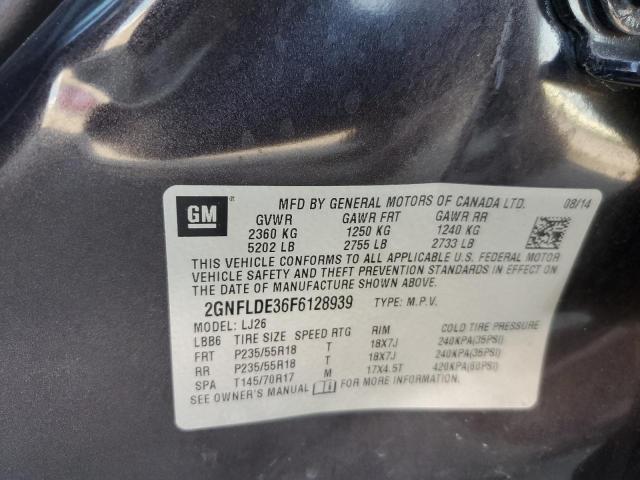 Photo 12 VIN: 2GNFLDE36F6128939 - CHEVROLET EQUINOX LT 