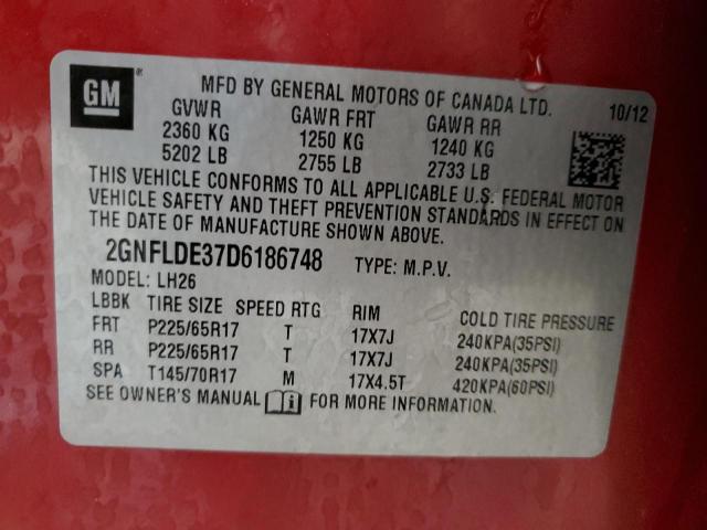 Photo 11 VIN: 2GNFLDE37D6186748 - CHEVROLET EQUINOX 