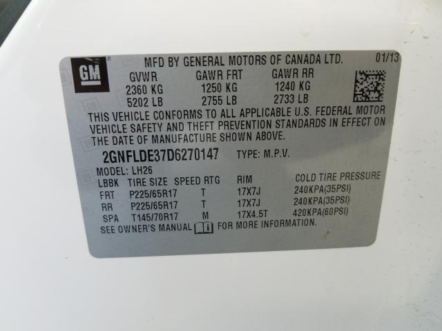 Photo 9 VIN: 2GNFLDE37D6270147 - CHEVROLET EQUINOX LT 