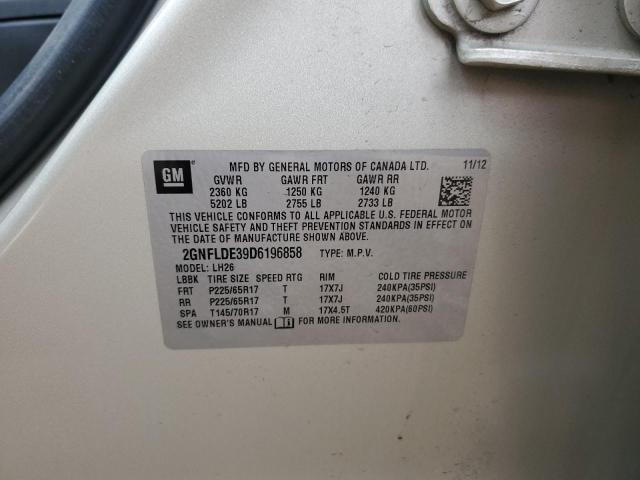 Photo 11 VIN: 2GNFLDE39D6196858 - CHEVROLET EQUINOX LT 