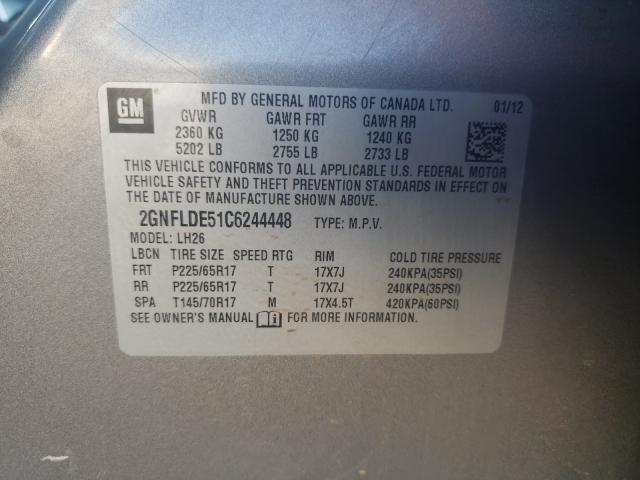 Photo 9 VIN: 2GNFLDE51C6244448 - CHEVROLET EQUINOX LT 