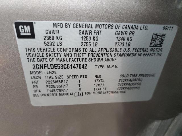 Photo 12 VIN: 2GNFLDE53C6147042 - CHEVROLET EQUINOX LT 