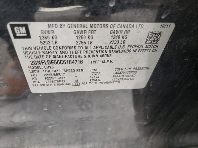 Photo 9 VIN: 2GNFLDE56C6184716 - CHEVROLET EQUINOX LT 