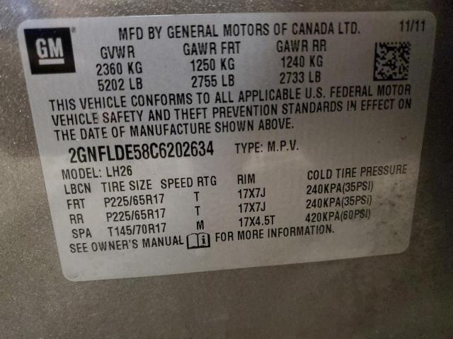 Photo 12 VIN: 2GNFLDE58C6202634 - CHEVROLET EQUINOX 