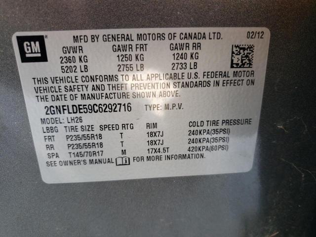 Photo 12 VIN: 2GNFLDE59C6292716 - CHEVROLET EQUINOX 