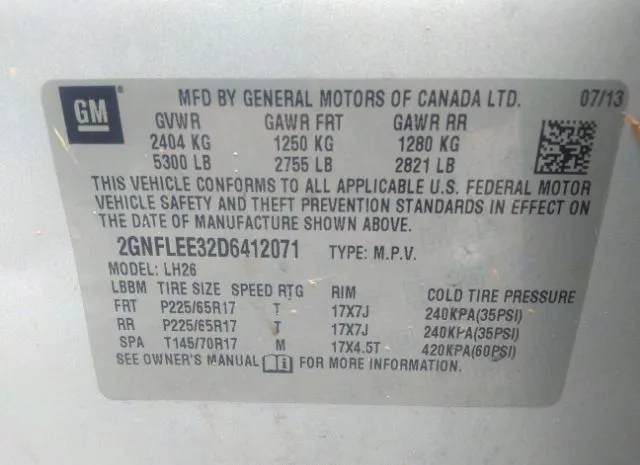 Photo 8 VIN: 2GNFLEE32D6412071 - CHEVROLET EQUINOX 