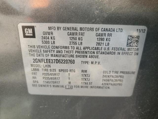 Photo 12 VIN: 2GNFLEE37D6220760 - CHEVROLET EQUINOX LT 