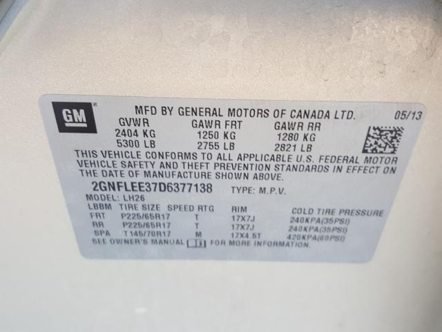 Photo 9 VIN: 2GNFLEE37D6377138 - CHEVROLET EQUINOX LT 