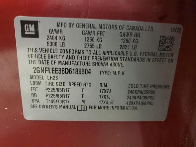 Photo 13 VIN: 2GNFLEE38D6189504 - CHEVROLET EQUINOX LT 