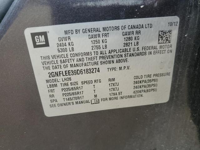 Photo 12 VIN: 2GNFLEE39D6183274 - CHEVROLET EQUINOX LT 