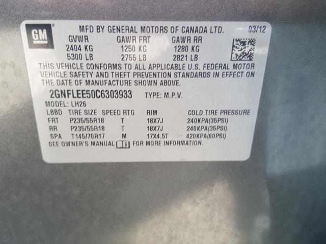 Photo 9 VIN: 2GNFLEE50C6303933 - CHEVROLET EQUINOX LT 