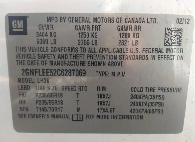 Photo 8 VIN: 2GNFLEE52C6287069 - CHEVROLET EQUINOX 