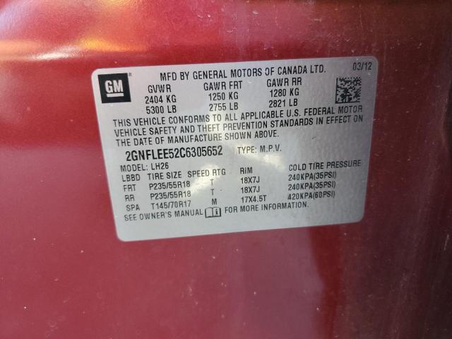 Photo 12 VIN: 2GNFLEE52C6305652 - CHEVROLET EQUINOX LT 