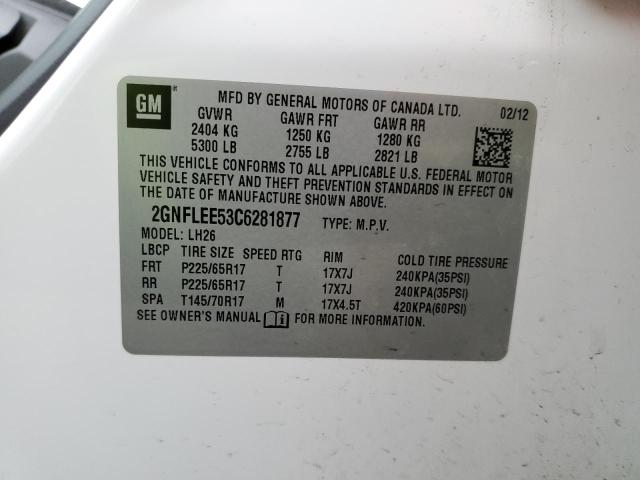 Photo 12 VIN: 2GNFLEE53C6281877 - CHEVROLET EQUINOX LT 