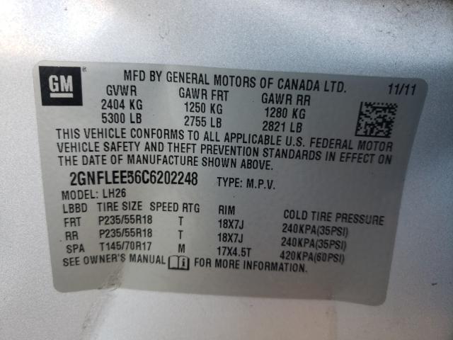 Photo 9 VIN: 2GNFLEE56C6202248 - CHEVROLET EQUINOX LT 