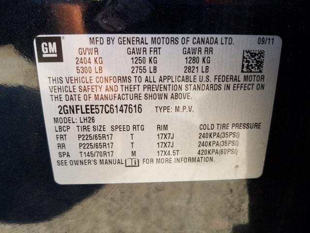 Photo 9 VIN: 2GNFLEE57C6147616 - CHEVROLET EQUINOX LT 