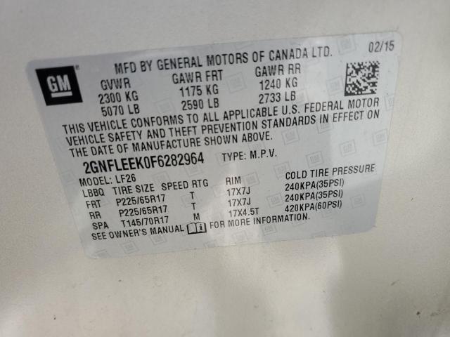 Photo 12 VIN: 2GNFLEEK0F6282964 - CHEVROLET EQUINOX 