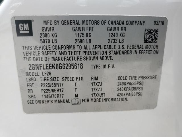 Photo 12 VIN: 2GNFLEEK0G6295618 - CHEVROLET EQUINOX LS 