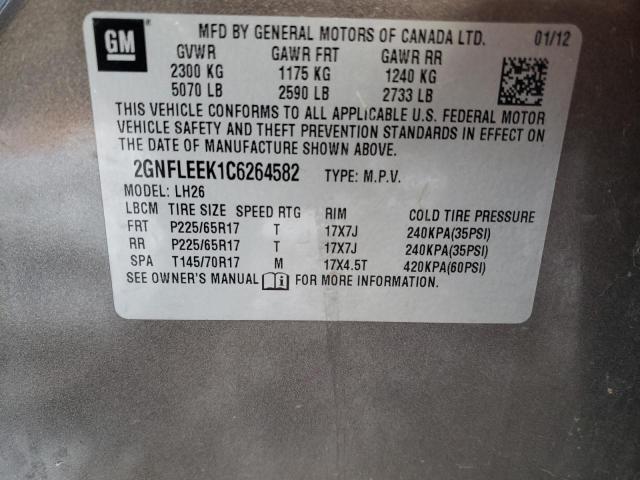 Photo 9 VIN: 2GNFLEEK1C6264582 - CHEVROLET EQUINOX LT 