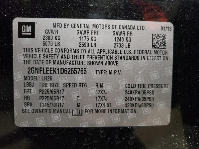 Photo 9 VIN: 2GNFLEEK1D6265765 - CHEVROLET EQUINOX LT 