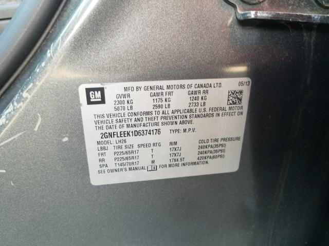 Photo 9 VIN: 2GNFLEEK1D6374176 - CHEVROLET EQUINOX LT 