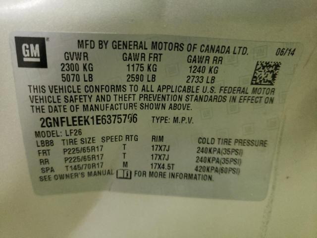 Photo 9 VIN: 2GNFLEEK1E6375796 - CHEVROLET EQUINOX LS 