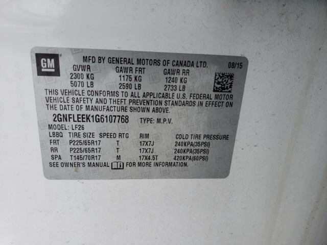 Photo 12 VIN: 2GNFLEEK1G6107768 - CHEVROLET EQUINOX LS 